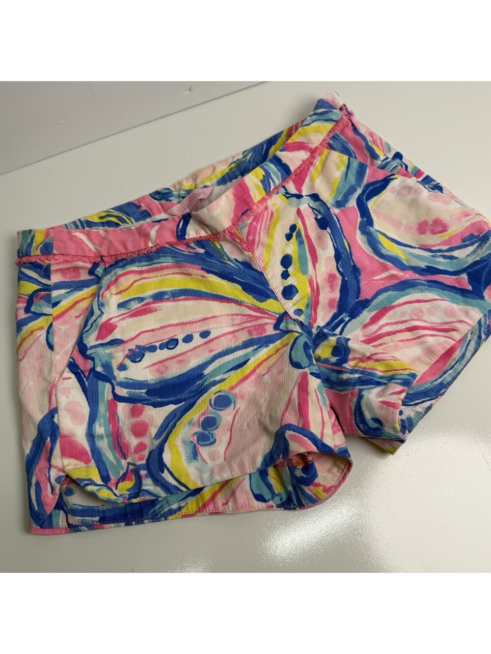 Lilly Pulitzer Women’s Sz 00 Pink Adie Swept By The Tide Shorts Beach Vacation - Picture 9 of 9